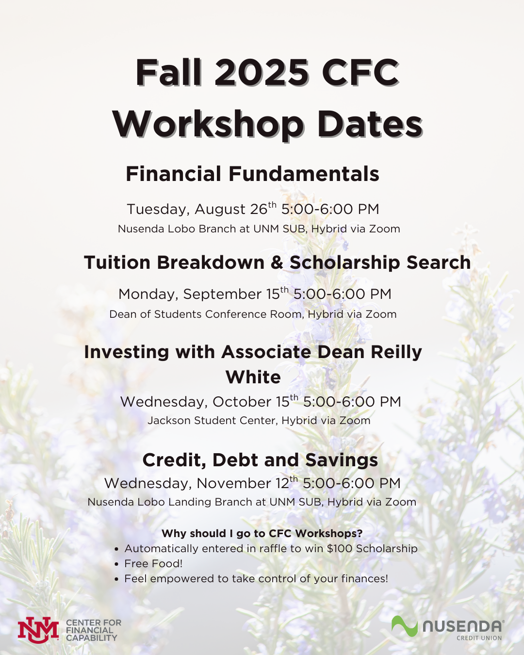 Fall 25 Workshops